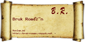 Bruk Román névjegykártya